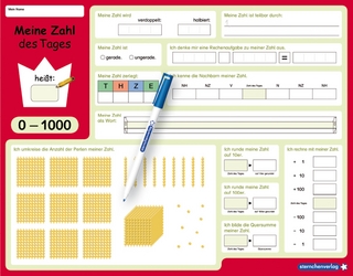 Meine Zahl des Tages 0-1000 - wiederbeschreibbare Lerntafel mit Stift - Mathematik