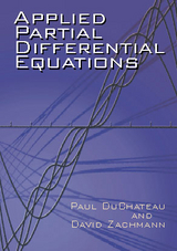 Applied Partial Differential Equations -  Paul DuChateau,  David Zachmann