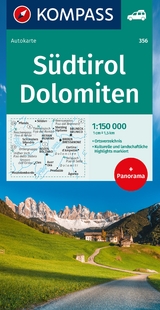 KOMPASS Autokarte S&uuml;dtirol, Dolomiten 1:150.000