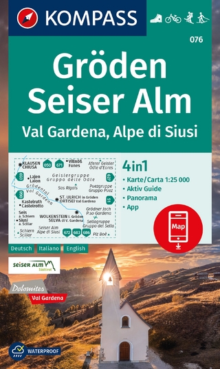 KOMPASS Wanderkarte 076 Gröden, Seiser Alm, Val Gardena, Alpe di Siusi 1:25.000