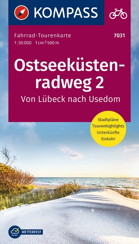 KOMPASS Fahrrad-Tourenkarte Ostseek&uuml;stenradweg 2 1:50.000