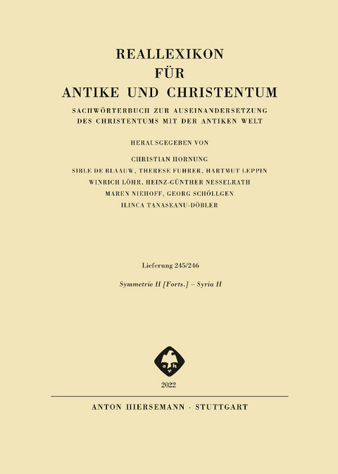 Reallexikon f&uuml;r Antike und Christentum - 