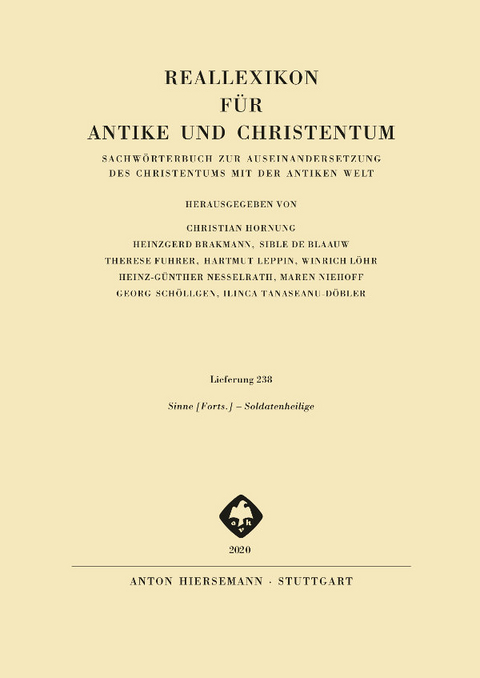Reallexikon f&uuml;r Antike und Christentum - 