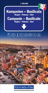 K&uuml;mmerly+Frey Regional-Strassenkarte 12 Kampanien, Basilicata 1:200.000