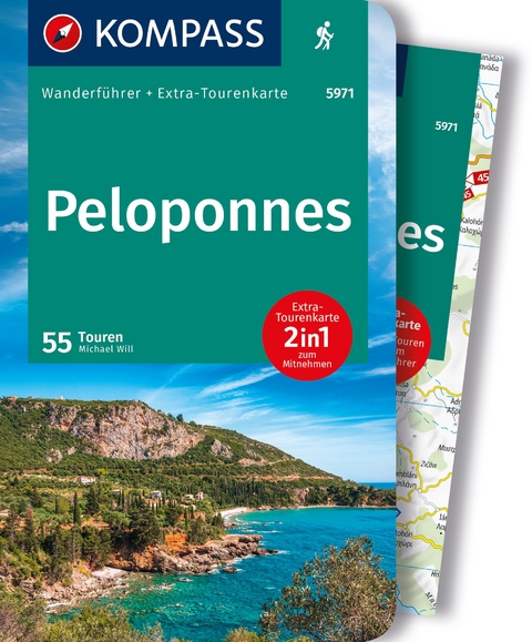 KOMPASS Wanderf&uuml;hrer Peloponnes, 55 Touren mit Extra-Tourenkarte - Michael Will