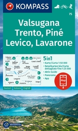 KOMPASS Wanderkarte 75 Valsugana, Trento, Pin&eacute;, Levico, Lavarone 1:50.000