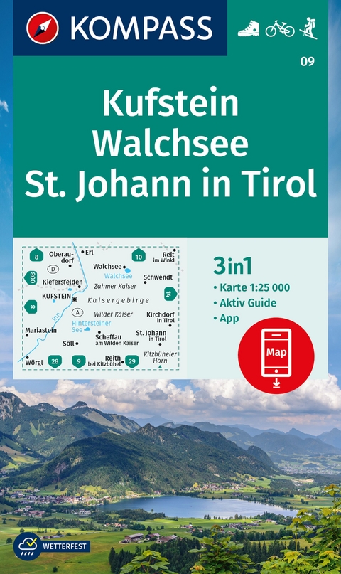 Kufstein, Walchsee, St. Johann in Tirol 1:25.000 - 