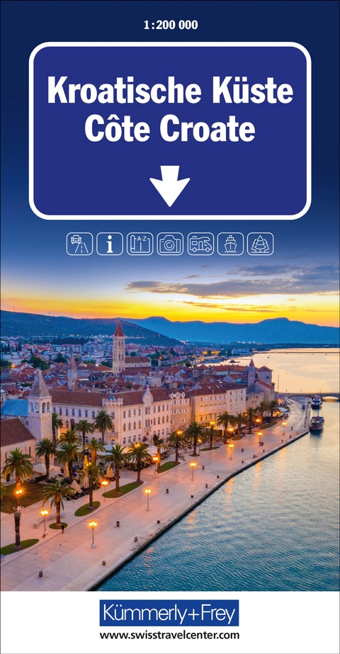 K&uuml;mmerly+Frey Strassenkarte Kroatische K&uuml;ste 1:200.000