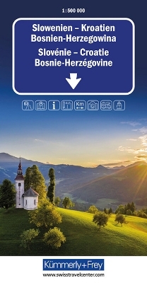 K&uuml;mmerly+Frey Strassenkarte Slowenien, Kroatien, Bosnien-Herzegowina 1:500.000