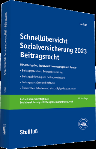 Schnellübersicht Sozialversicherung 2023 Beitragsrecht