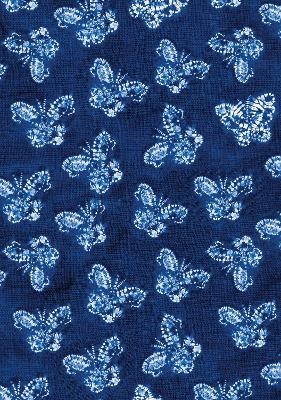 Shibori Indigo Butterflies Dotted Paperback Journal - 