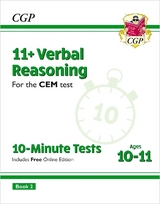 11+ CEM 10-Minute Tests: Verbal Reasoning - Ages 10-11 Book 2 (with Online Edition) - CGP Books; CGP Books