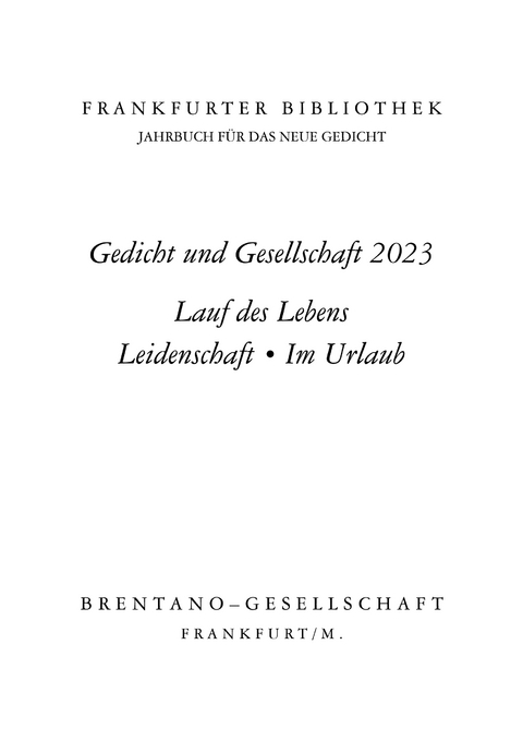 Frankfurter Bibliothek 2023 - 