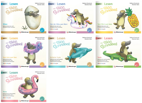 Paket &ndash; Lesen mit Rico Schnabel: Komplettbezug Hefte 1 - 7 (silbierte Ausgabe) - Stefanie Drecktrah, Mareike Hahn