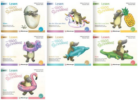 Paket &ndash; Lesen mit Rico Schnabel: Komplettbezug Hefte 1 - 7 (unsilbierte Ausgabe) - Stefanie Drecktrah, Mareike Hahn