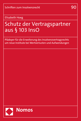 Schutz der Vertragspartner aus § 103 InsO - Elisabeth Hoeg