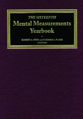 The Sixteenth Mental Measurements Yearbook -  Buros Center