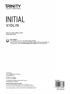 Trinity College London Violin Exam Pieces From 2020: Initial (part only)