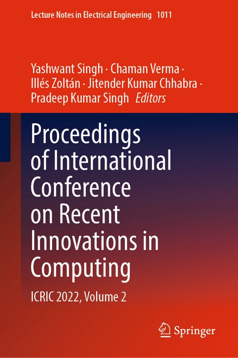 Proceedings of International Conference on Recent Innovations in Computing - 