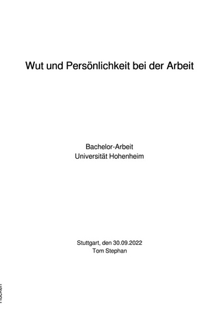 Wut und Persönlichkeit bei der Arbeit