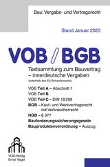 VOB/BGB Textsammlung zum Bauvertrag - innerdeutsche Vergaben (Stand Januar 2023) - Eckhard Frikell, Olaf Hofmann
