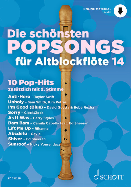 Die sch&ouml;nsten Popsongs f&uuml;r Alt-Blockfl&ouml;te