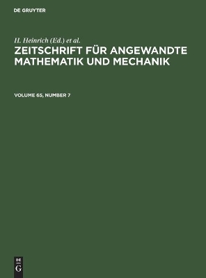 Zeitschrift für Angewandte Mathematik und Mechanik. Volume 65, Number 7 - 