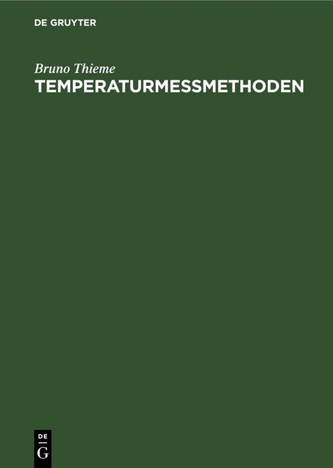 Temperaturmessmethoden - Bruno Thieme