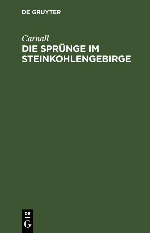 Die Spr&uuml;nge im Steinkohlengebirge