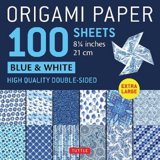 Origami Paper 100 sheets Blue & White 8 1/4