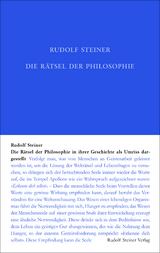 Die Rätsel der Philosophie in ihrer Geschichte als Umriss dargestellt - Steiner, Rudolf