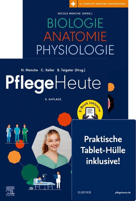 &raquo;Pflege Heute&laquo;, &raquo;Biologie Anatomie Physiologie&laquo; im Set, mit tabletcase - 