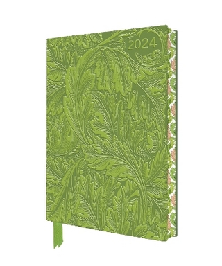 William Morris: Acanthus 2024 Artisan Art Vegan Leather Diary - Page to View with Notes
