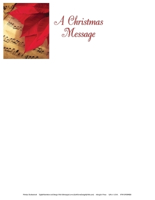 Christmas Poinsettia & Music Letterhead (Pkg of 50)