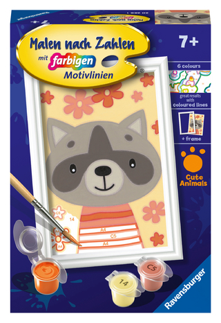 CreArt, Malen nach Zahlen Kinder - Lieber Waschbär