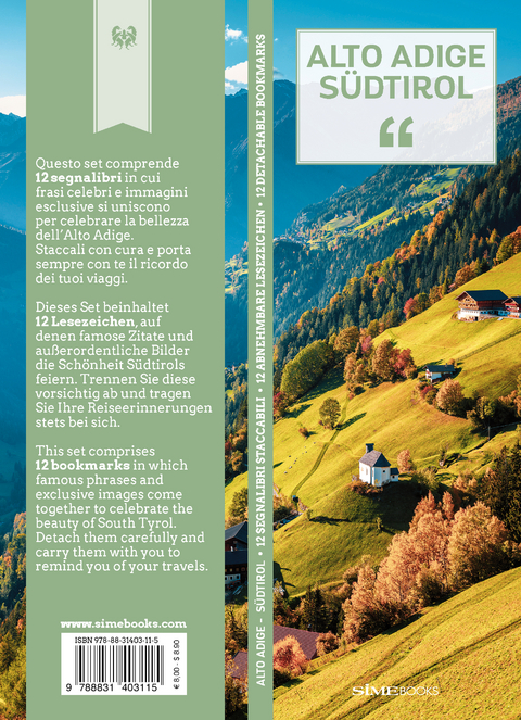 Lesezeichen-Set Alto Adige - S&uuml;dtirol - Alberta Magris,  Sime Books