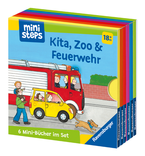 ministeps: Mein erster B&uuml;cher-W&uuml;rfel: Kita, Zoo und Feuerwehr (B&uuml;cher-Set) - Ina Milk