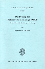 Das Prinzip der Naturalrestitution in &sect; 249 BGB. - Udo Wolter