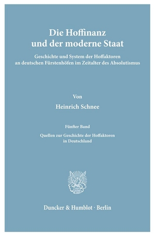 Die Hoffinanz und der moderne Staat.