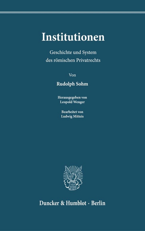 Institutionen. - Rudolph Sohm