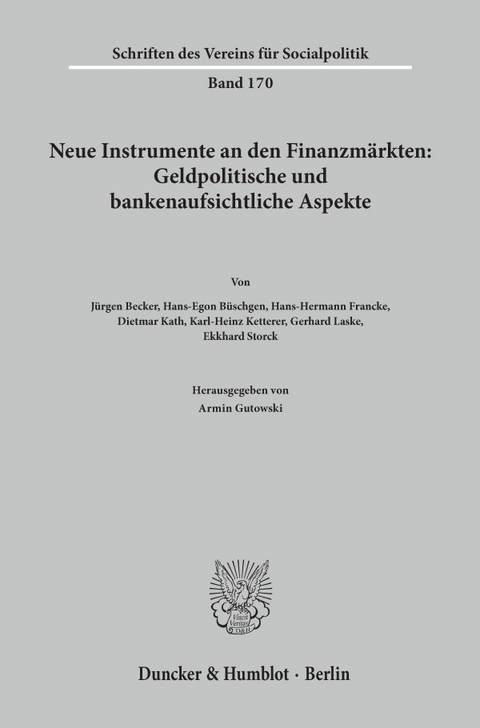 Neue Instrumente an den Finanzm&auml;rkten. - 