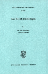 Das Recht der Heiligen. - Hans Hattenhauer