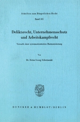 Deliktsrecht, Unternehmensschutz und Arbeitskampfrecht. - Heinz-Georg Schwitanski