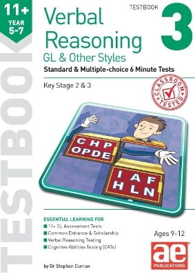 11+ Verbal Reasoning Year 5-7 GL & Other Styles Testbook 3