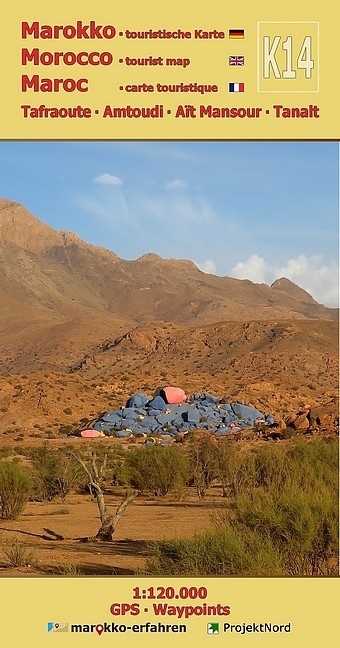 K14: Tafraoute - Amtoudi - A&iuml;t Mansour - Tanalt 1:120.000 + GPS-Waypoints - A. + B. Conrad
