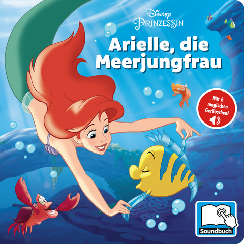 Disney Prinzessin - Arielle, die Meerjungfrau - Pappbilderbuch mit 6 integrierten Sounds - Soundbuch für Kinder ab 18 Monaten - 