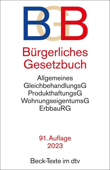 B&uuml;rgerliches Gesetzbuch BGB