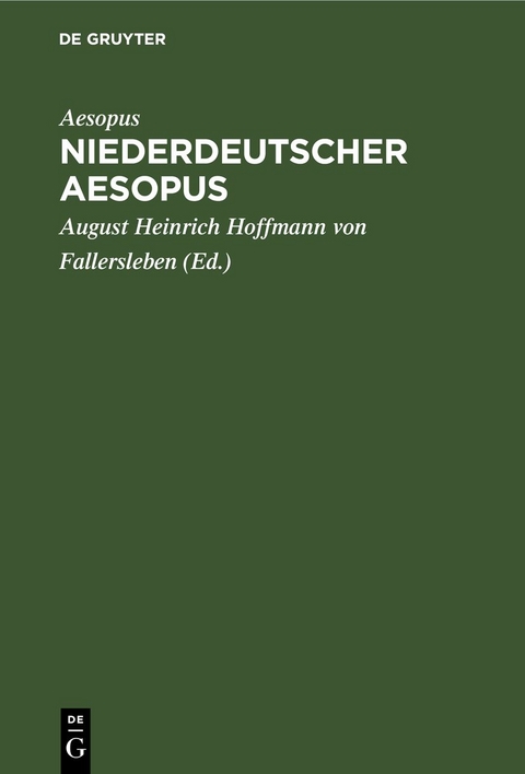 Niederdeutscher Aesopus - 