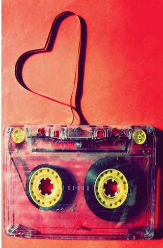 Notizbuch Retro Style Love Music Tape Oldschool Liniert Ringbindung Red Notebook Ruled