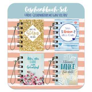 Geschenkbuch-Set - 4 Mini-Geschenkbücher mit ganz viel Herz